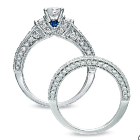 Vera Wang wedding set with additional anniversary matching band - Picture 3 of 3